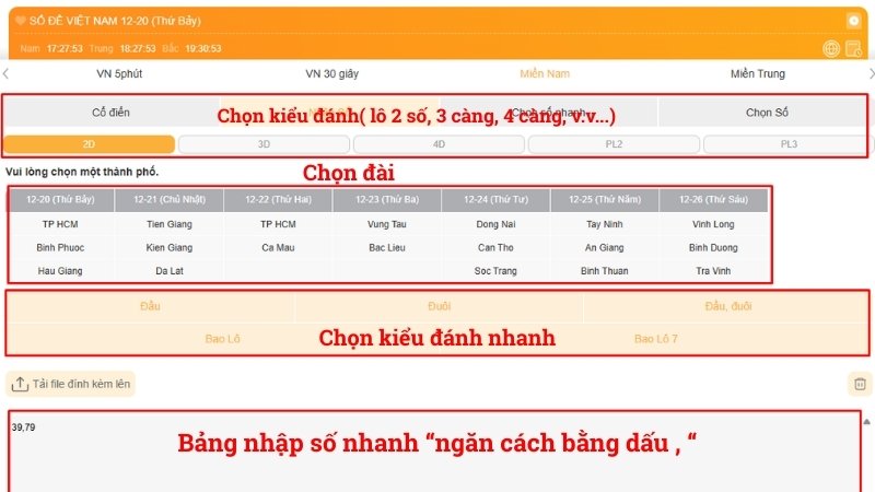 Nhập số muốn đánh